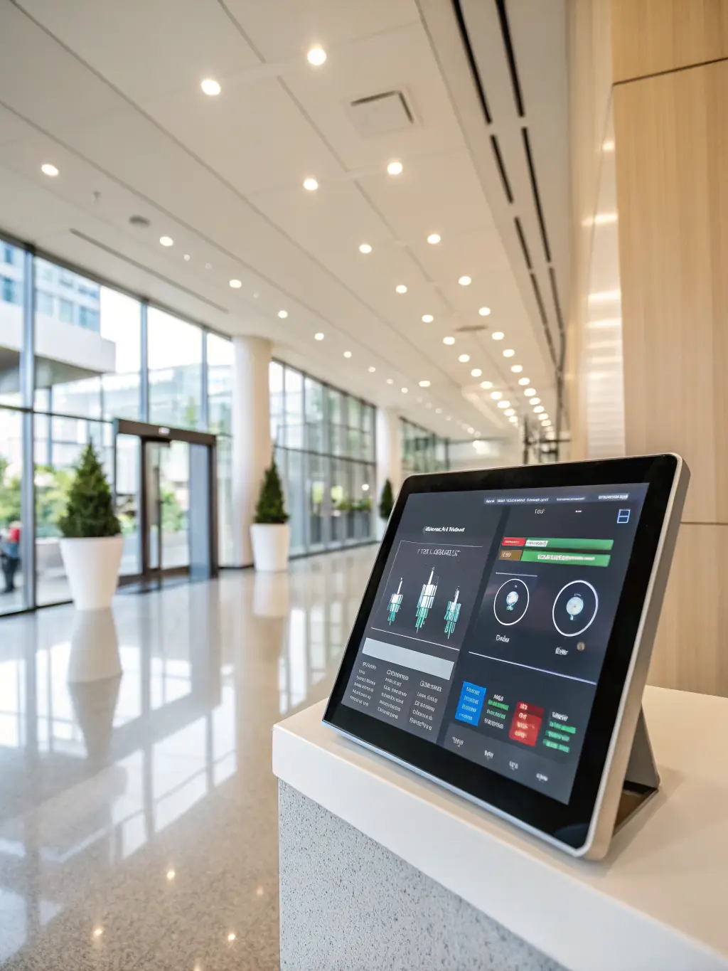 A smart building automation system interface displaying real-time monitoring and control of HVAC settings, highlighting IceWave Comfort's advanced automation integration.
